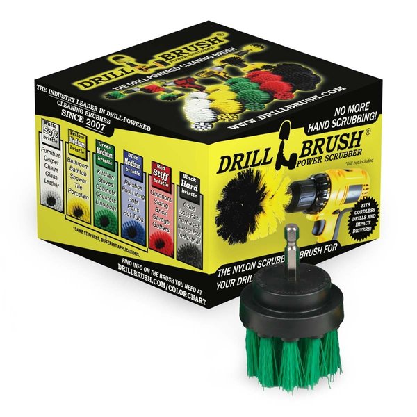 Drillbrush Kitchen Accessories - Microwave - Cleaning Supplies - Drill Brush 2in-Lim-Green-Short-QC